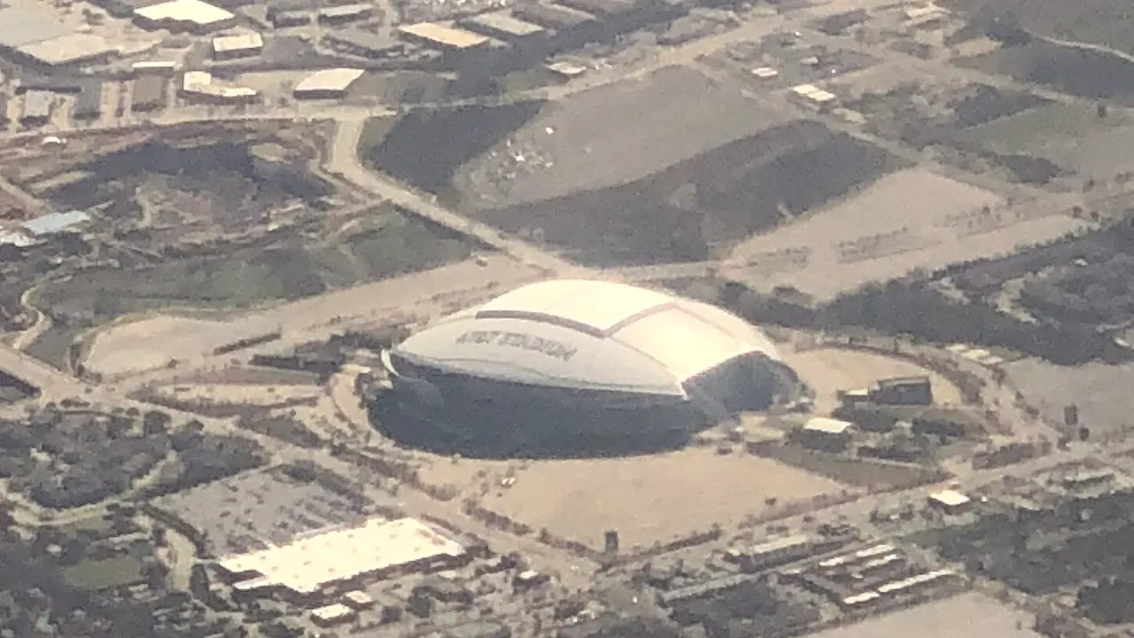 Aerial view of a major U.S. host stadium
