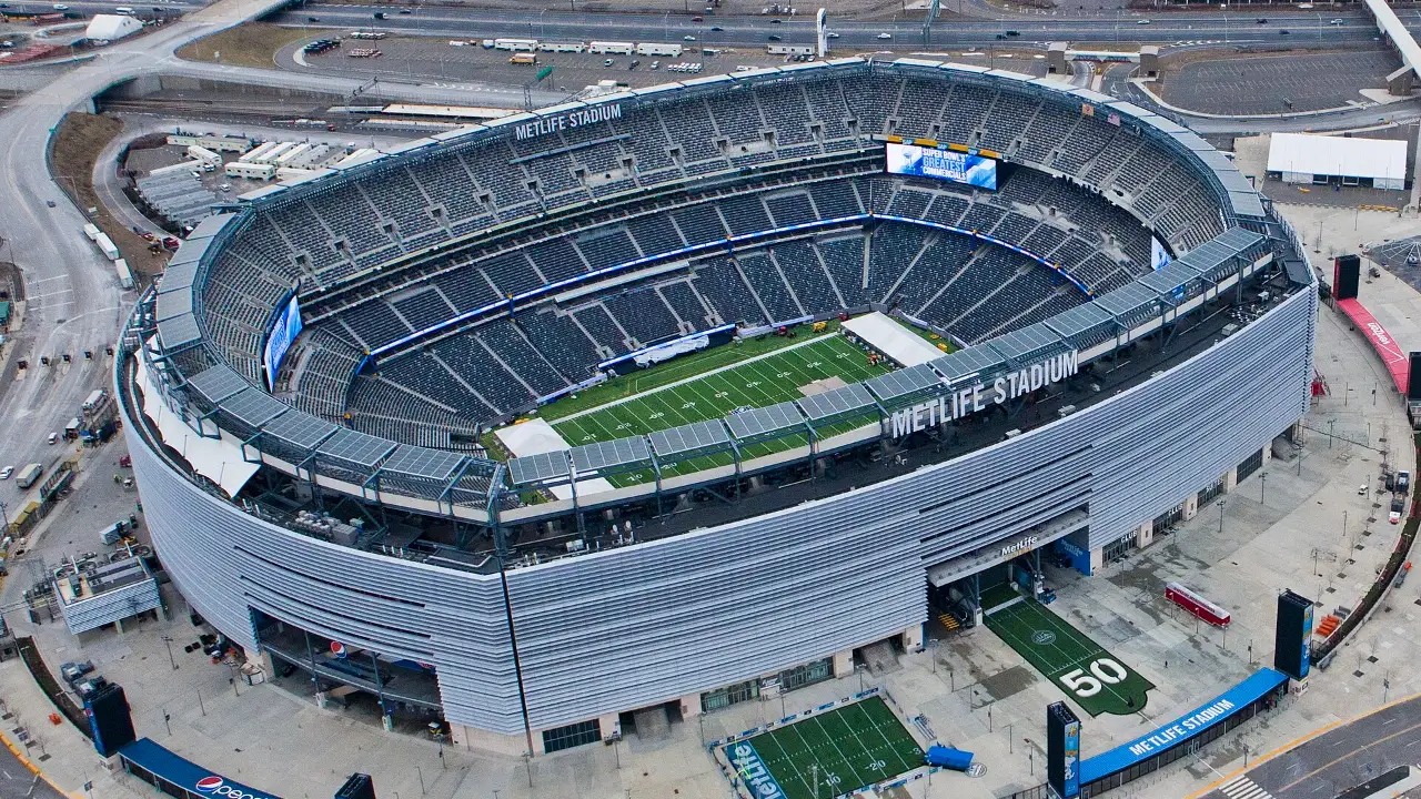 A 2026 World Cup host stadium exterior